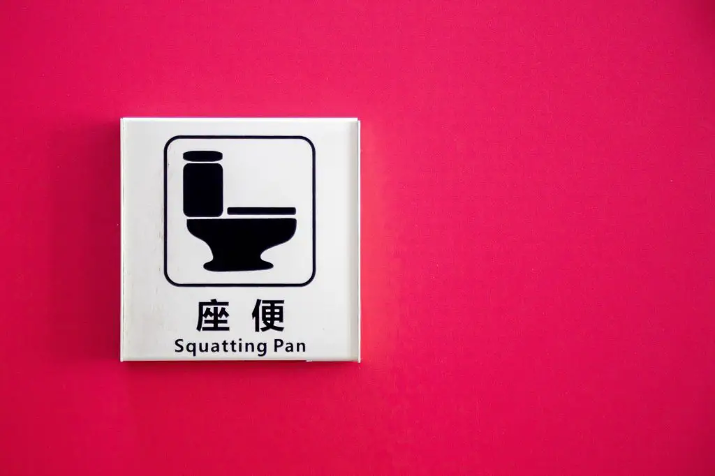 Chinese squat toilet sign