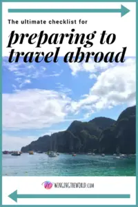 Checklist for preparing to travel.