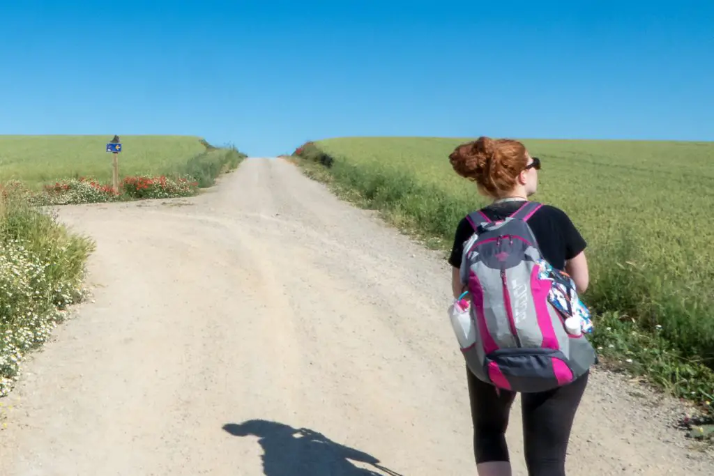 Girl hiking on the Camino