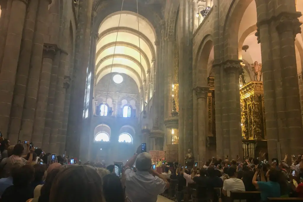 Inside cathedral at Santiago de Compostela