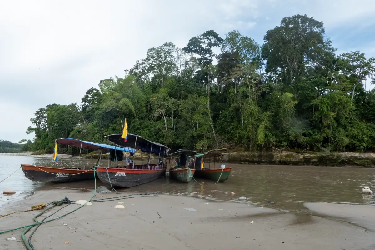 Boats on Rio Napo, Misahualli Ecuador