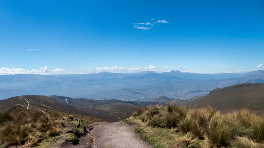 The Rucu Pichincha hike views over Quito