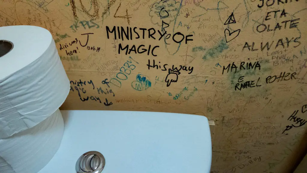 Elephant House toilets with Harry Potter graffiti.