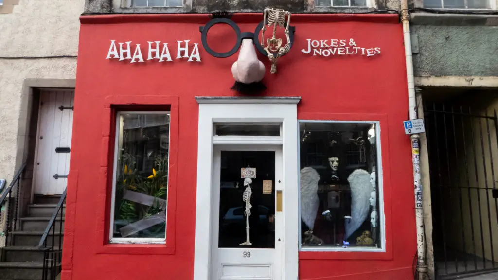 Aha Ha Ha Joke Shop, Victoria Street Edinburgh.