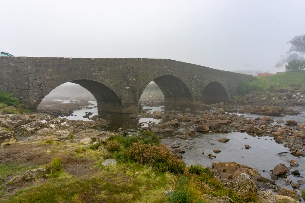 Old Sligachan Bridge in mist. 