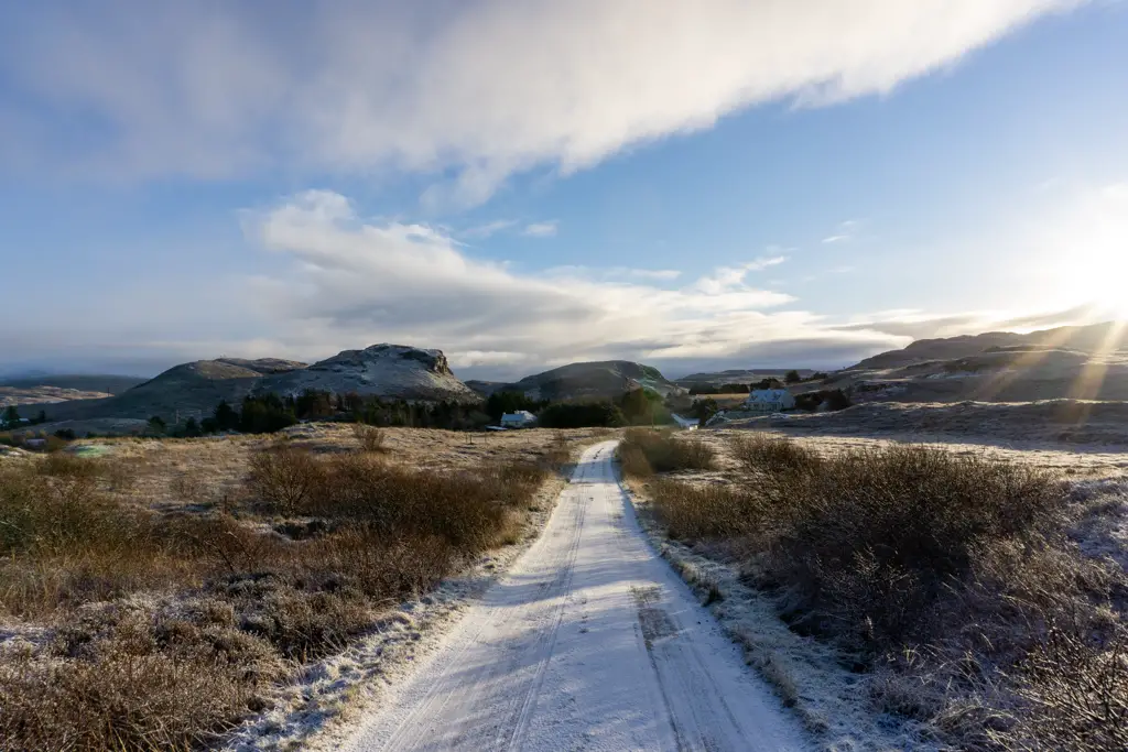 Icy road on the Isle of Skye