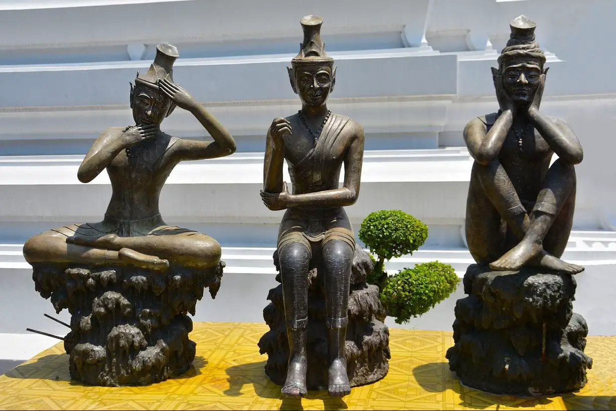 Ancient Thai yoga statues