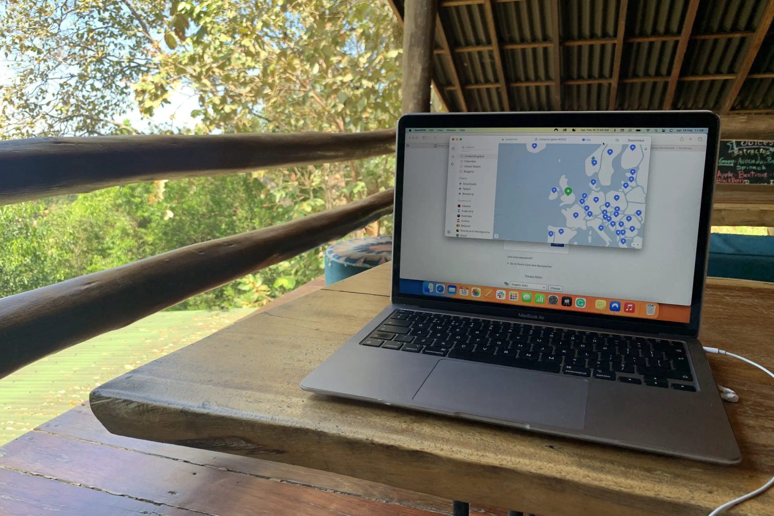 Laptop in jungle