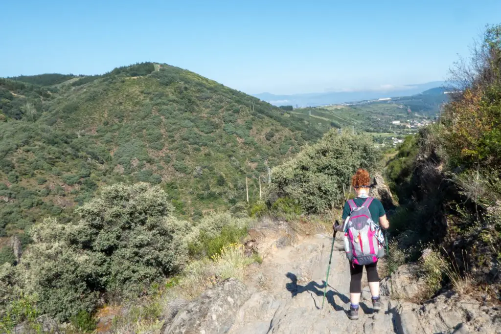 Girl hiking on the French Way Camino